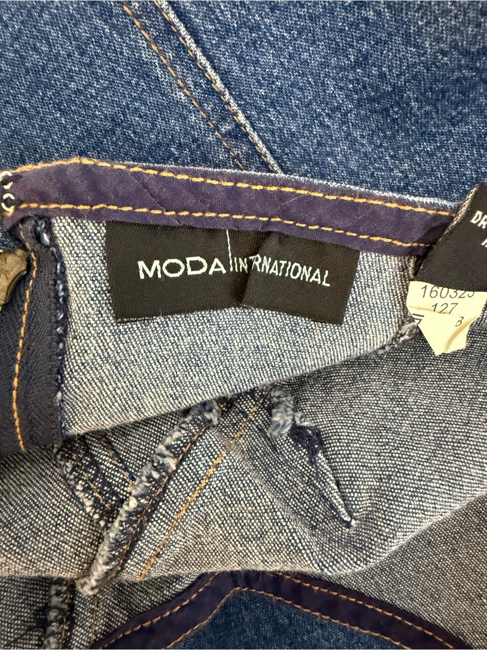 Vintage Moda International Western Sleeveless Denim Jeans High Low Hem Dress 10 - Picture 5 of 11